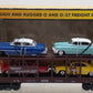 MTH 30-7628 O Gauge Auto Carrier Flatcar with 4 Ertl Cars #4952 VG/Box