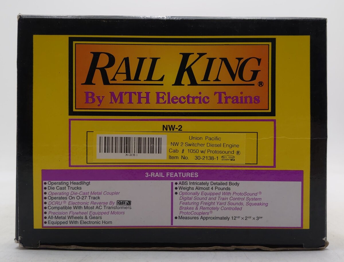 MTH 30-2138-1 O Union Pacific NW-2 Diesel Switcher w/PS1 #1050 EX/Box