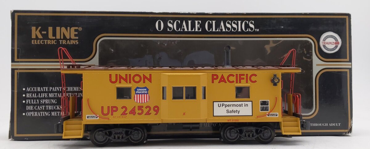 K-Line K612-2112 O Gauge Union Pacific Bay Window Caboose w/ Smoke Unit EX/Box
