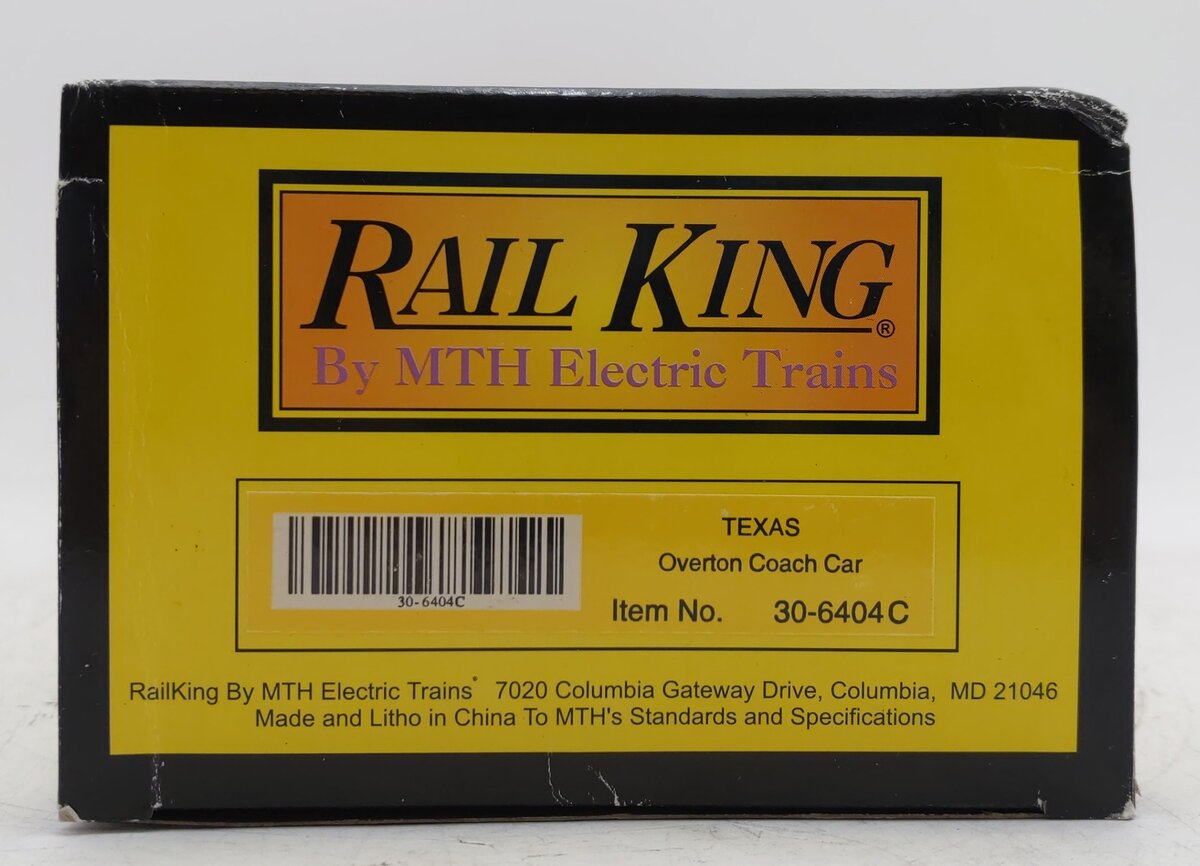 MTH 30-6404C O Gauge Western & Atlantic Railroad Texas Overton Coach Car #24 EX/Box