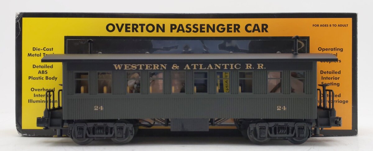 MTH 30-6404C O Gauge Western & Atlantic Railroad Texas Overton Coach Car #24 EX/Box