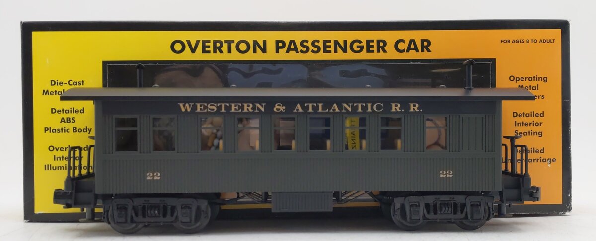 MTH 30-6404E O Gauge Western & Atlantic Railroad Texas Overton Coach Car #22 EX/Box