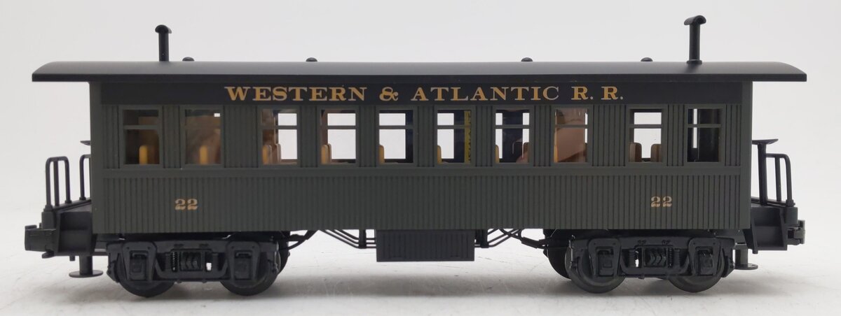 MTH 30-6404E O Gauge Western & Atlantic Railroad Texas Overton Coach Car #22 EX/Box
