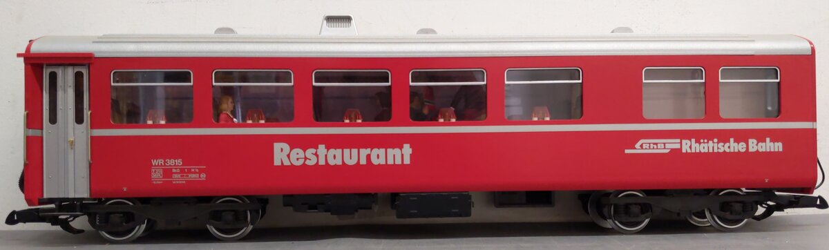LGB 3068 G Scale RhB Red Restaurant / Diner Car (Metal Wheels) LN