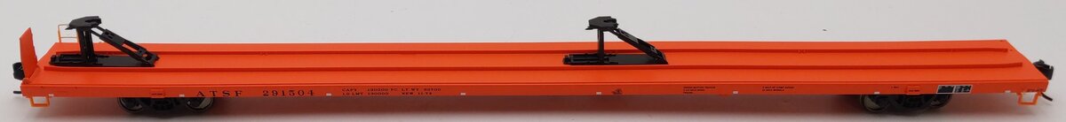 Walthers 932-40309 HO Scale ATSF 89' Flush Deck Flat Car #291504 EX/Box