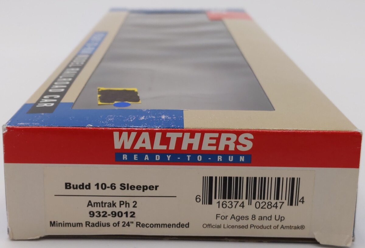 Walthers 932-9012 HO Amtrak Ph 2 Budd 10-6 Sleeper EX/Box