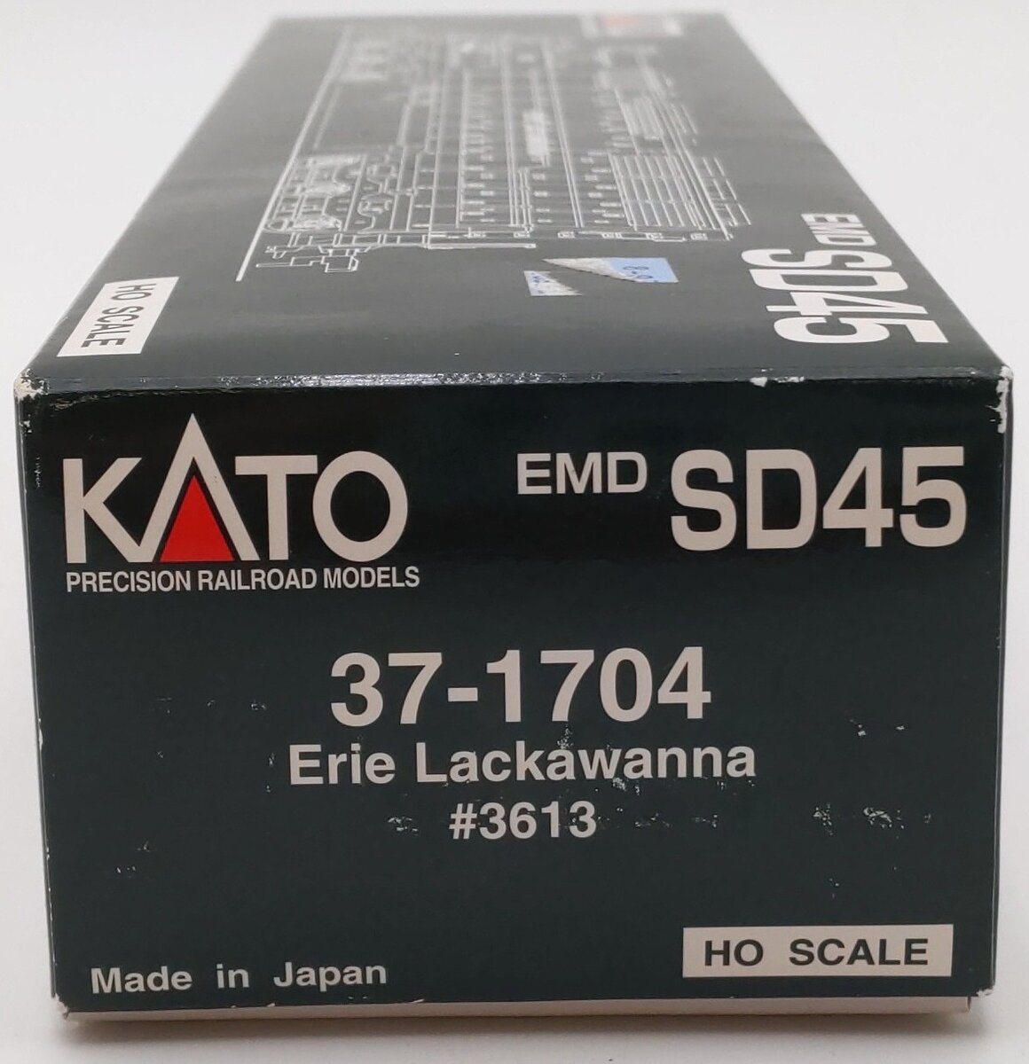 Kato 37-1704 HO Erie Lackawanna EMD SD45 Diesel Locomotive #3613 EX/Box