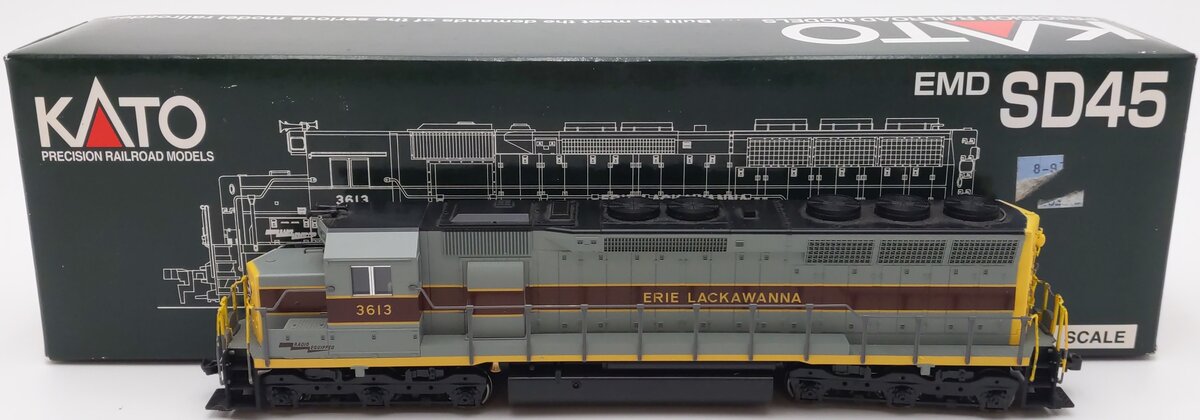 Kato 37-1704 HO Erie Lackawanna EMD SD45 Diesel Locomotive #3613 EX/Box