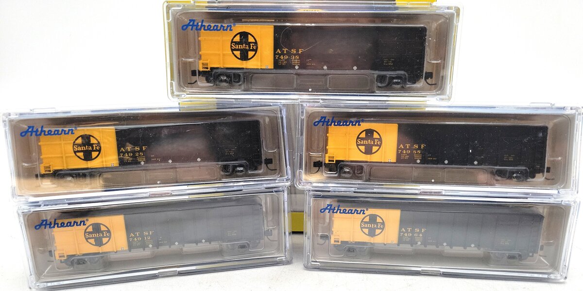 Athearn N Scale Santa Fe High Side Gondolas [5 pack] NIB