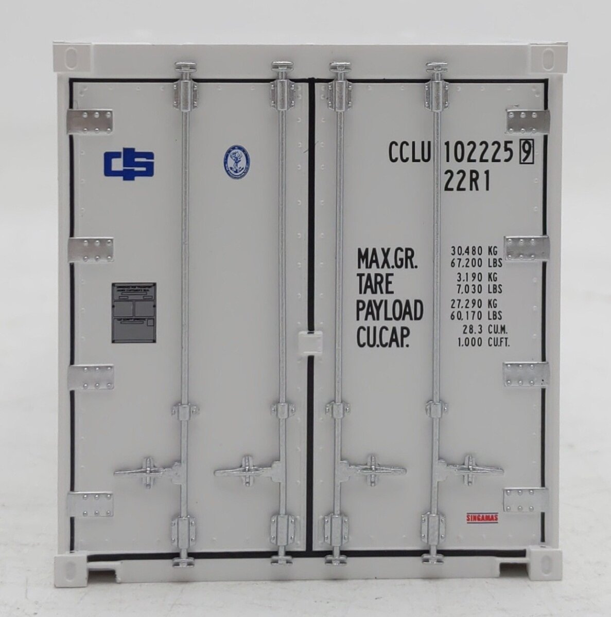 Atlas 3002231-2 O Gauge CCLU China Shipping 20' Refrigerated Container #1022259 LN/Box