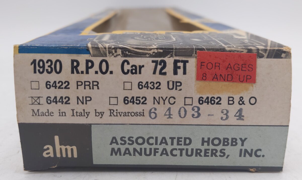 AHM 6442 HO Scale Northern Pacific 72' 1930 RPO Baggage Passenger Car #155 VG/Box