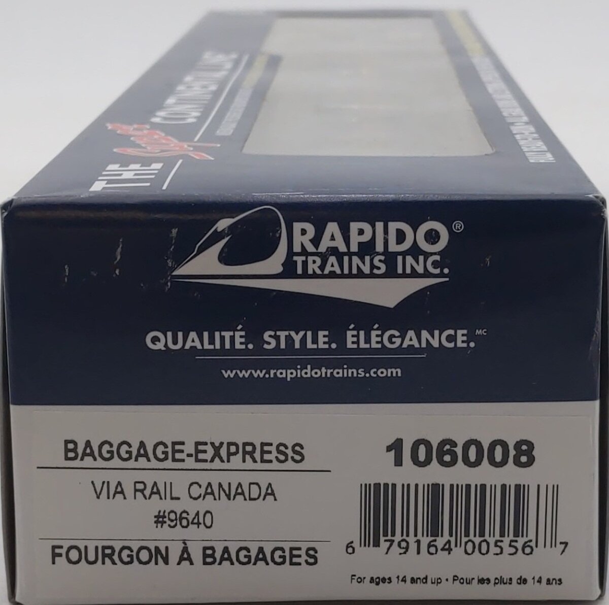 Rapido Trains 106008 HO Via Rail Canada 73' 6" Smooth Side Baggage-Express #9640 MT/Box