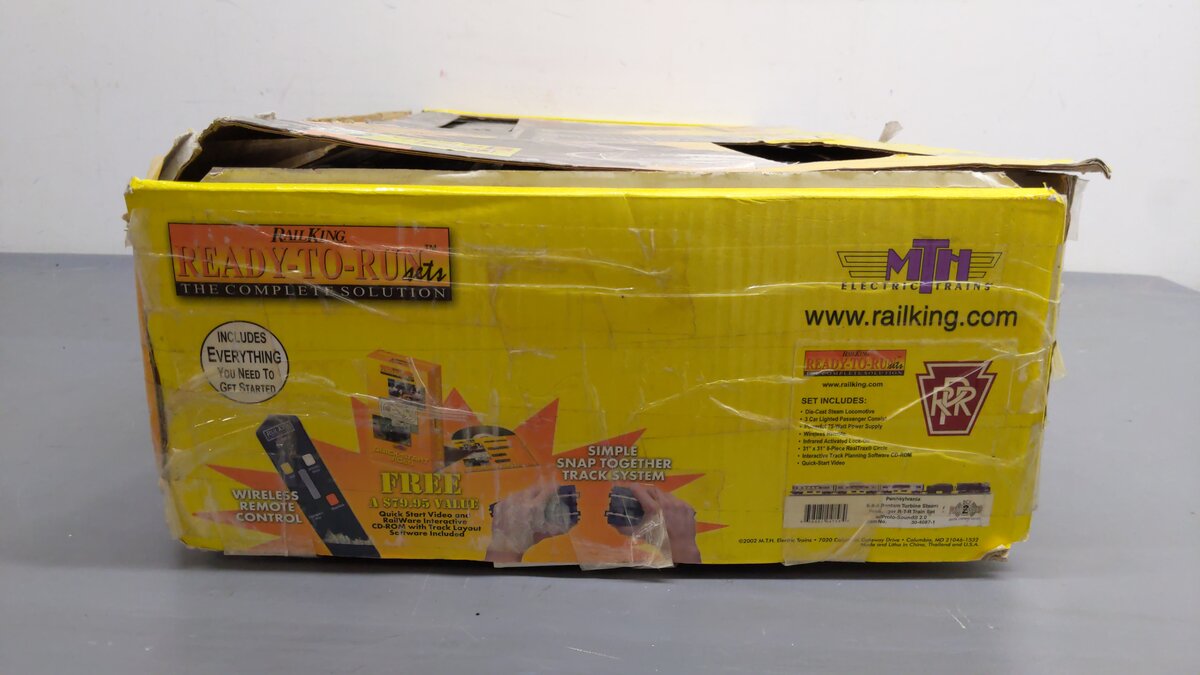 MTH 30-4087-1 PRR RailKing 6-8-6 Bantam Turbine O Gauge Steam Train Set w/PS 2.0 EX/Box