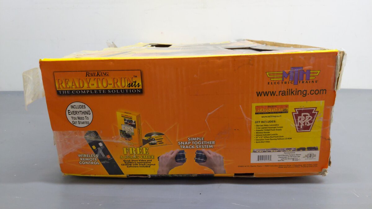MTH 30-4087-1 PRR RailKing 6-8-6 Bantam Turbine O Gauge Steam Train Set w/PS 2.0 EX/Box