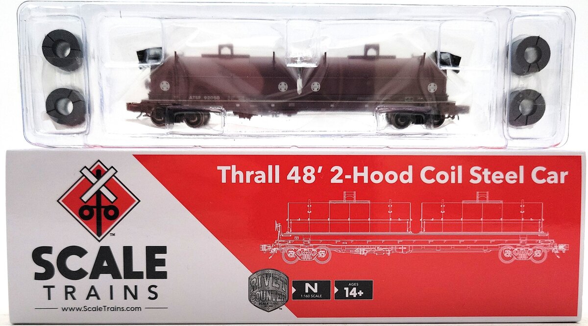 Scale Trains SXT38631 N Santa Fe Thrall 48' Coil Steel Car #92050 NIB