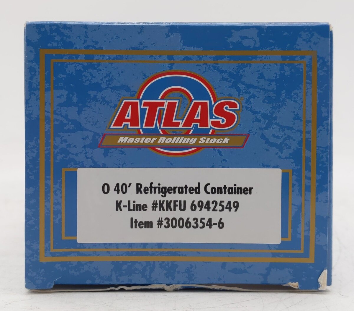Atlas 3006354-6 O Gauge KKFU K-Line 40' Refrigerated Container #6942549 EX/Box
