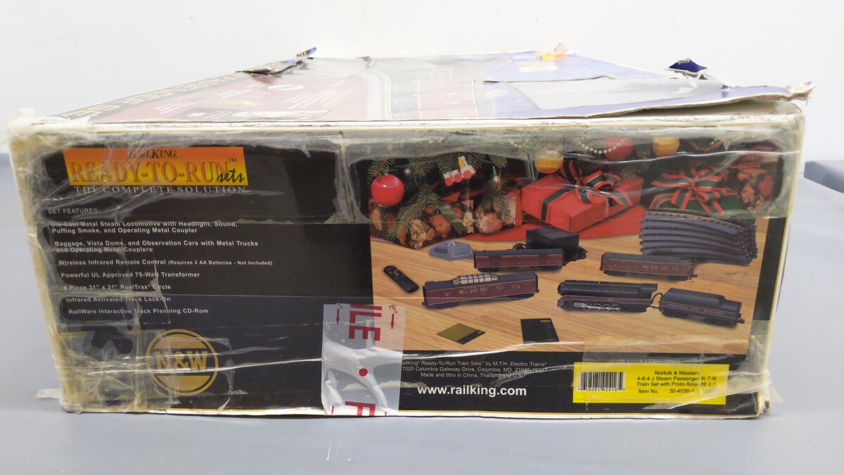 MTH 30-4036-1 O Gauge N&W 4-8-4 J Bantam Steam Passenger Train Set w/PS2 #612 EX/Box