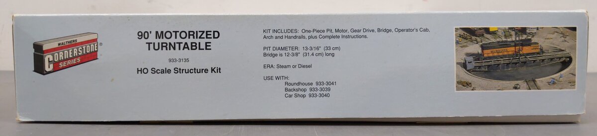 Walthers 933-3135 HO 90' Motorized Turntable Structure Kit EX/Box