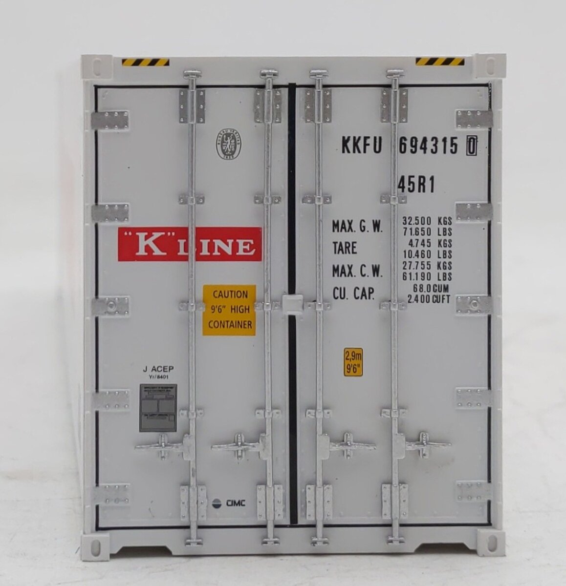 Atlas 3006354-4 O Gauge KKFU K-Line 40' Refrigerator Container #6943150 EX/Box