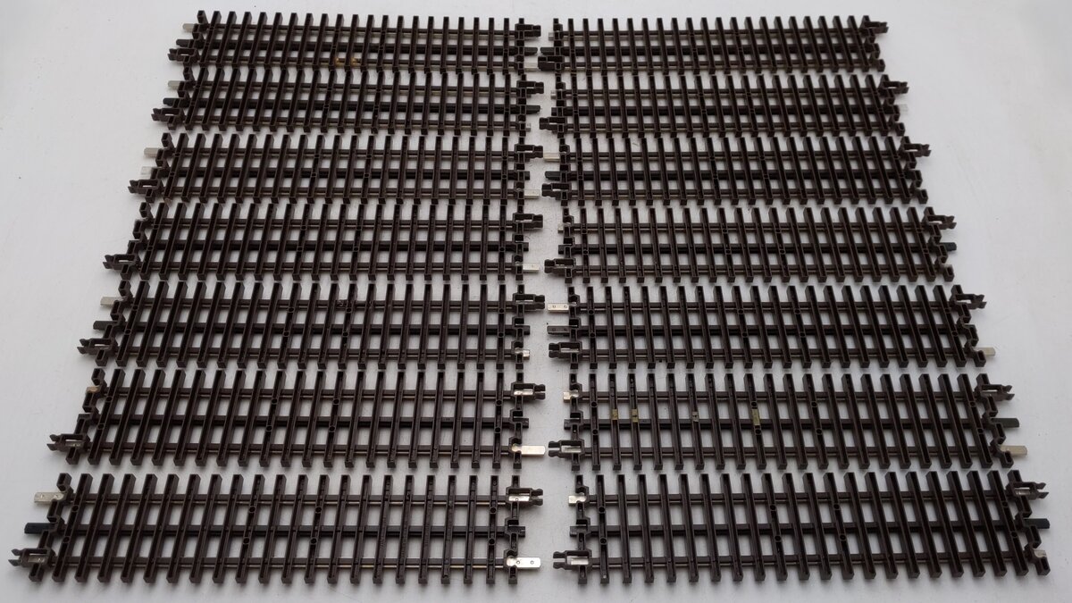 Atlas 6050 O Nickel Silver 10" Straight Track with Brown Ties (14) VG