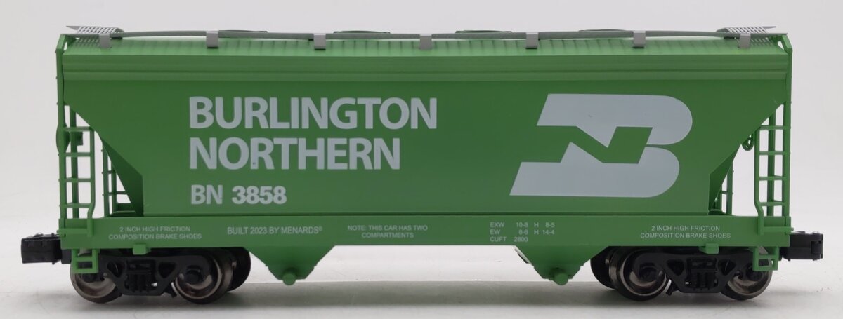 Menards O Gauge Custom Burlington Northern Covered Hopper #3858 EX