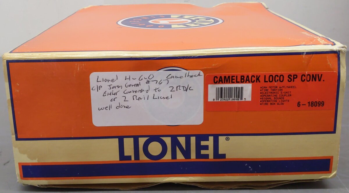 Lionel 6-18099 O Gauge Jersey Central Camelback 4-6-0 Steam Locomotive - Custom/Box
