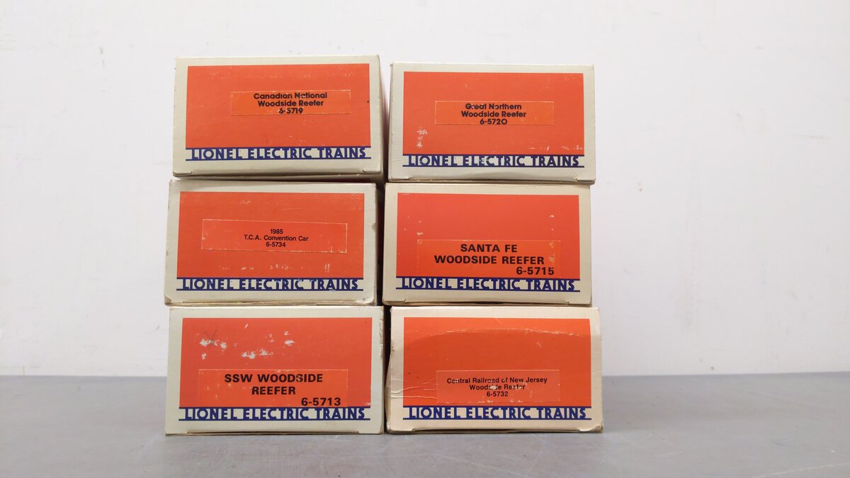 Lionel O Assorted Freight Cars 5719, 5734, 5720, 5732, 5713, 5715[6] EX/Box