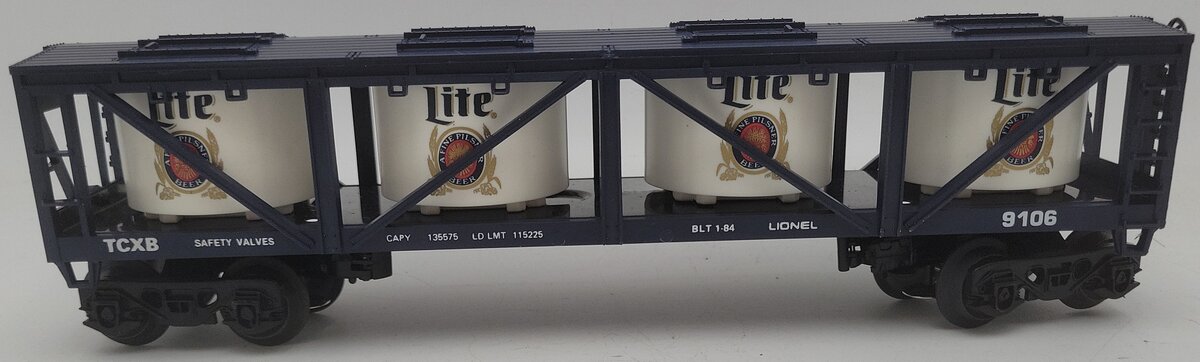 Lionel 6-9106 O Gauge Miller Lite Vat Car #9106 EX/Box