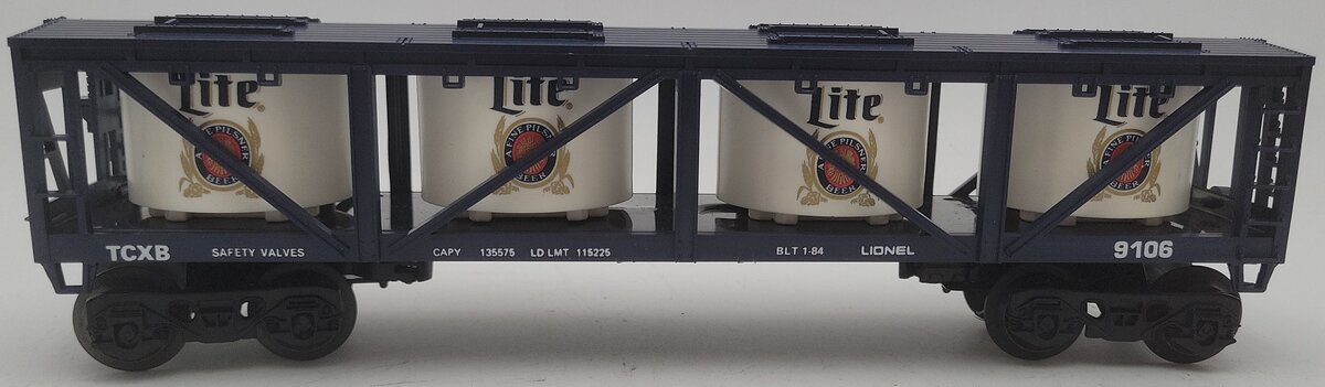 Lionel 6-9106 O Gauge Miller Lite Vat Car #9106 EX/Box