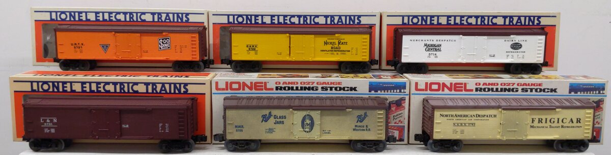 Lionel O Assorted Freight Cars 5705, 5722, 5703, 5731, 5714, 5721[6] EX/Box