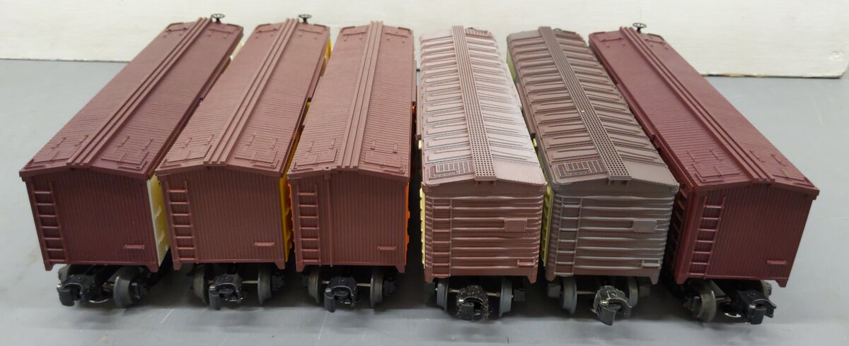 Lionel O Assorted Freight Cars 5705, 5722, 5703, 5731, 5714, 5721[6] EX/Box