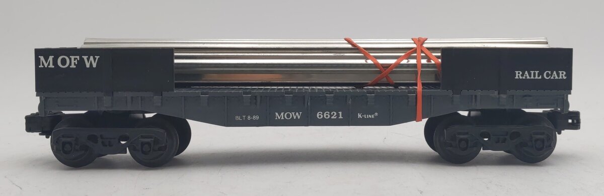 K-Line K6621 O Gauge MOW Rail Carrier Car w/Rails EX/Box
