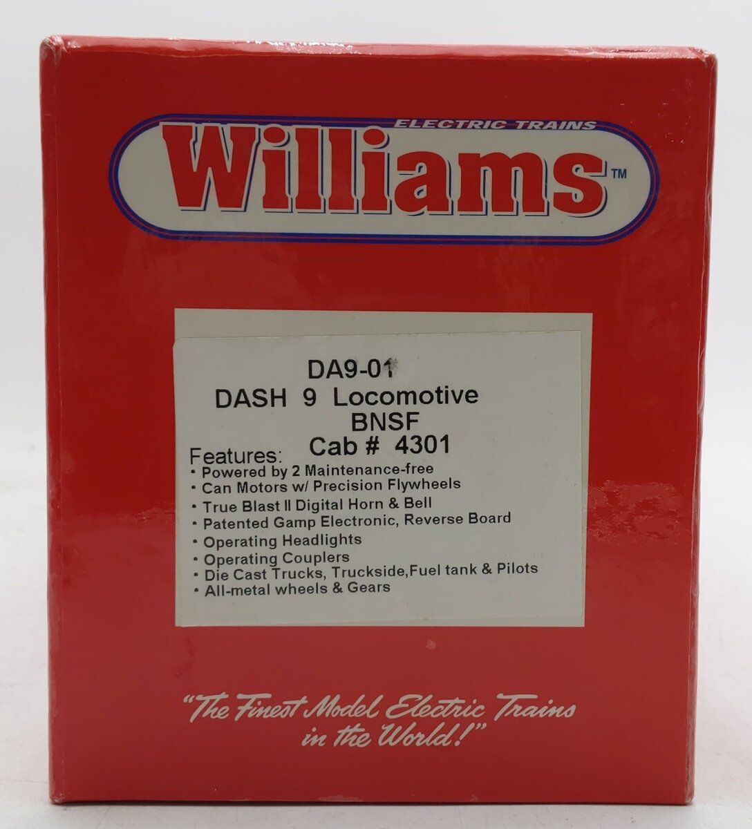 Williams DA9-01 O Gauge BNSF Dash 9 Powered Diesel Locomotive #4301 EX/Box