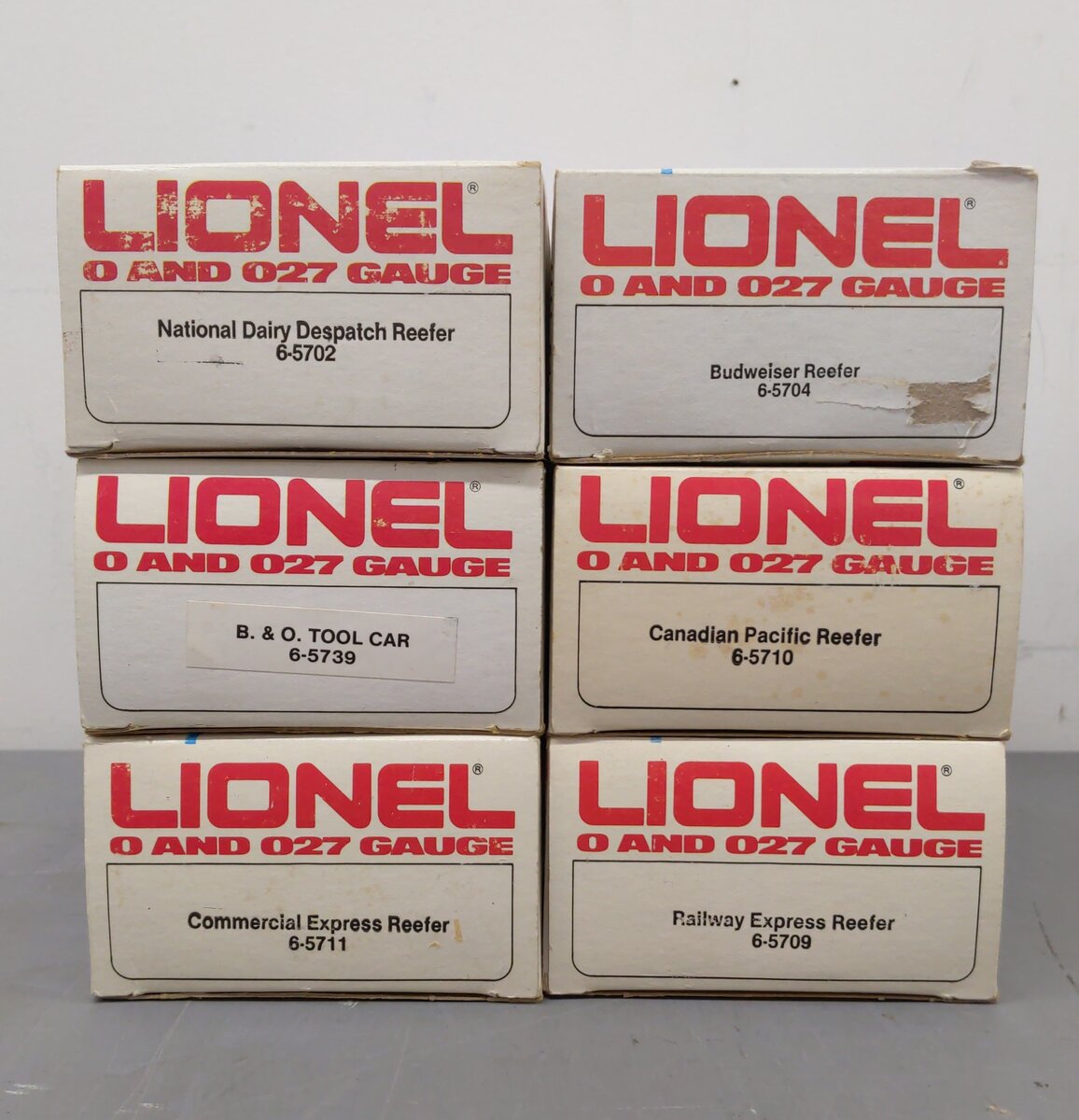 Lionel O Assorted Freight Cars 5739, 5704, 5710, 5711, 5709, 5702 [6] EX/Box