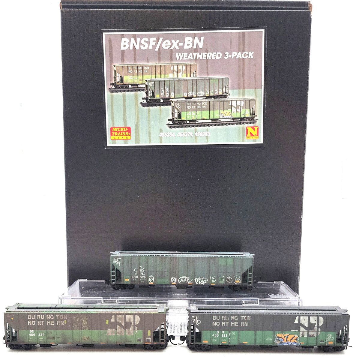 Micro-Trains 98305064 N BNSF/ex-BN Weathered Hopper w/Jewel Case (Set of 3)