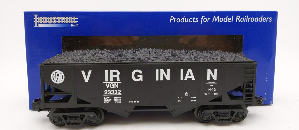 Industrial Rail 4001 O Gauge Virginian O27 Hopper Car w/ Coal Load #23332 LN/Box