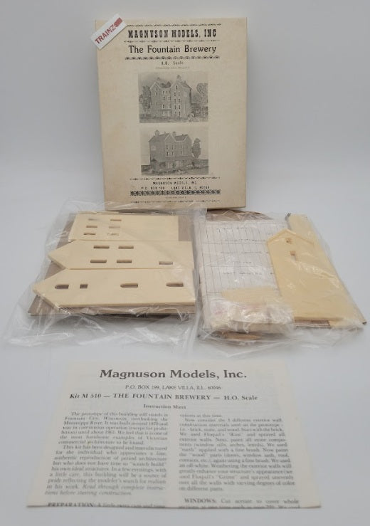 Magnuson Models M510 HO Scale The Fountain Brewery Building Kit EX/Box