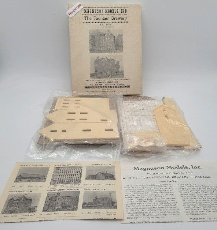 Magnuson Models M510 HO Scale The Fountain Brewery Building Kit EX/Box
