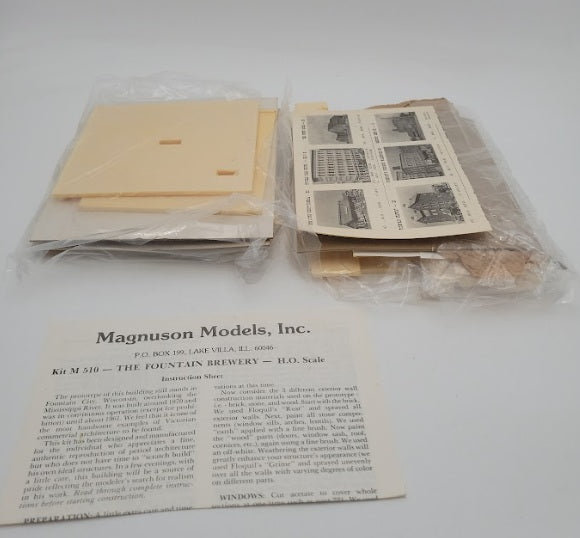 Magnuson Models M510 HO Scale The Fountain Brewery Building Kit EX/Box