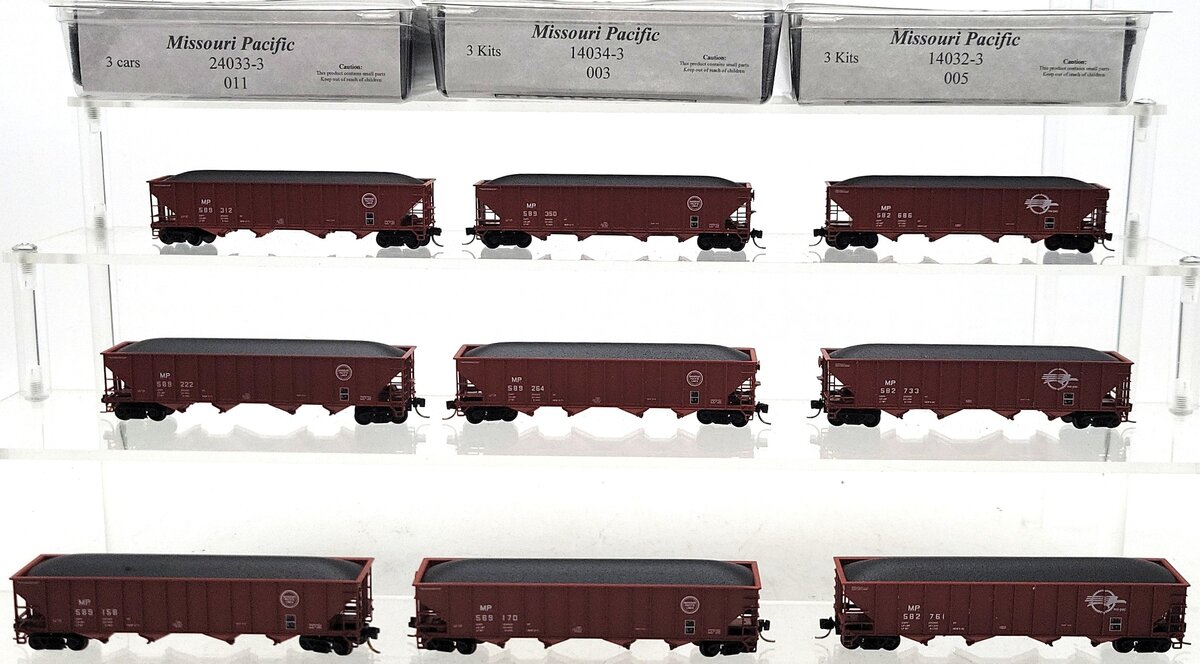 Trainworx N Assorted Missouri Pacific Hoppers [9] LN/Box