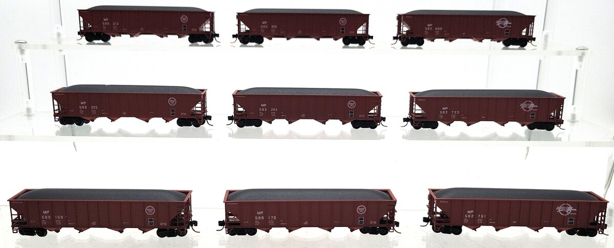 Trainworx N Assorted Missouri Pacific Hoppers [9] LN/Box