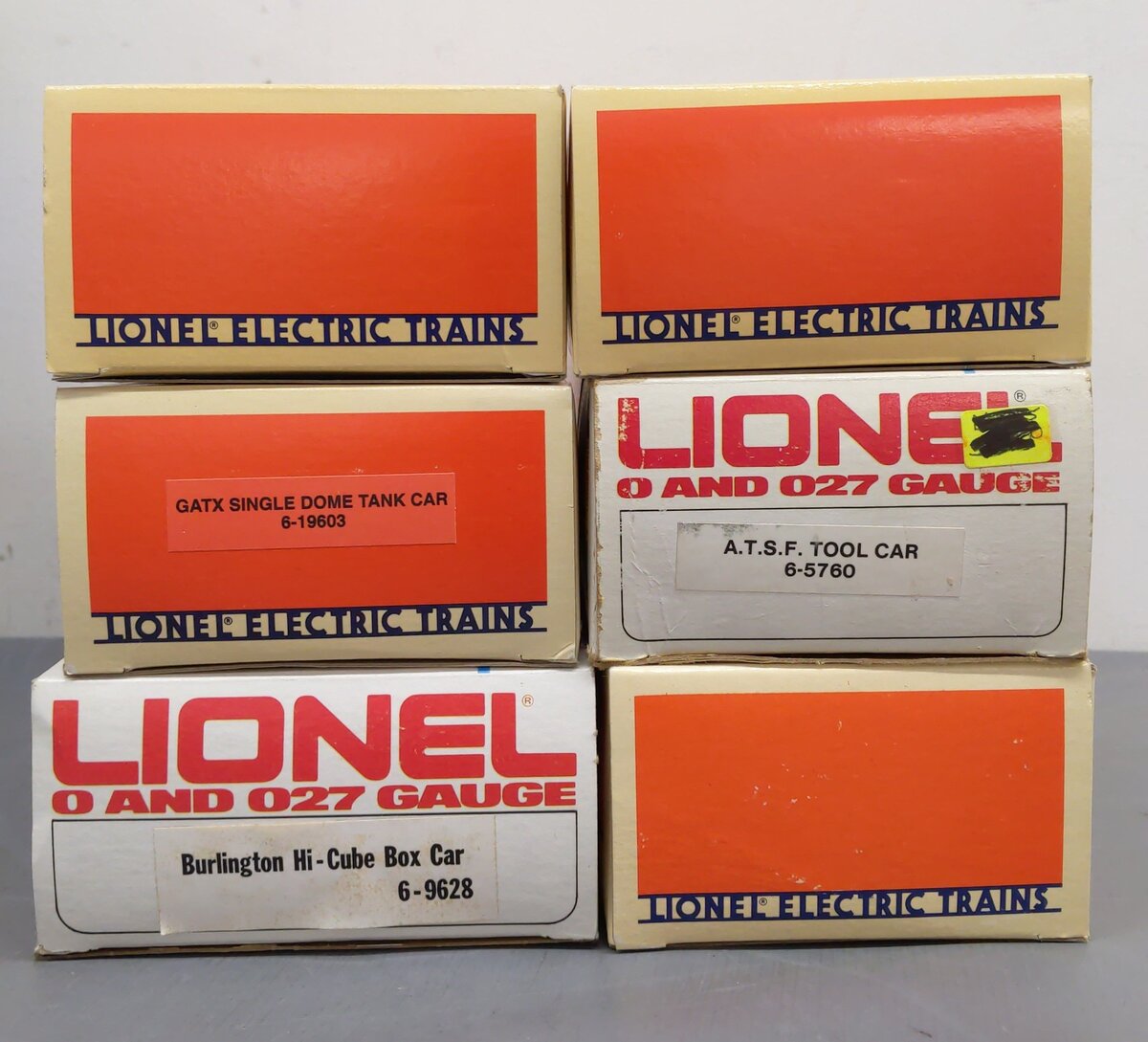 Lionel O Gauge Assorted Freight Cars 5760, 9628, 16123, 19603, 16123, 52044 [6] EX/Box