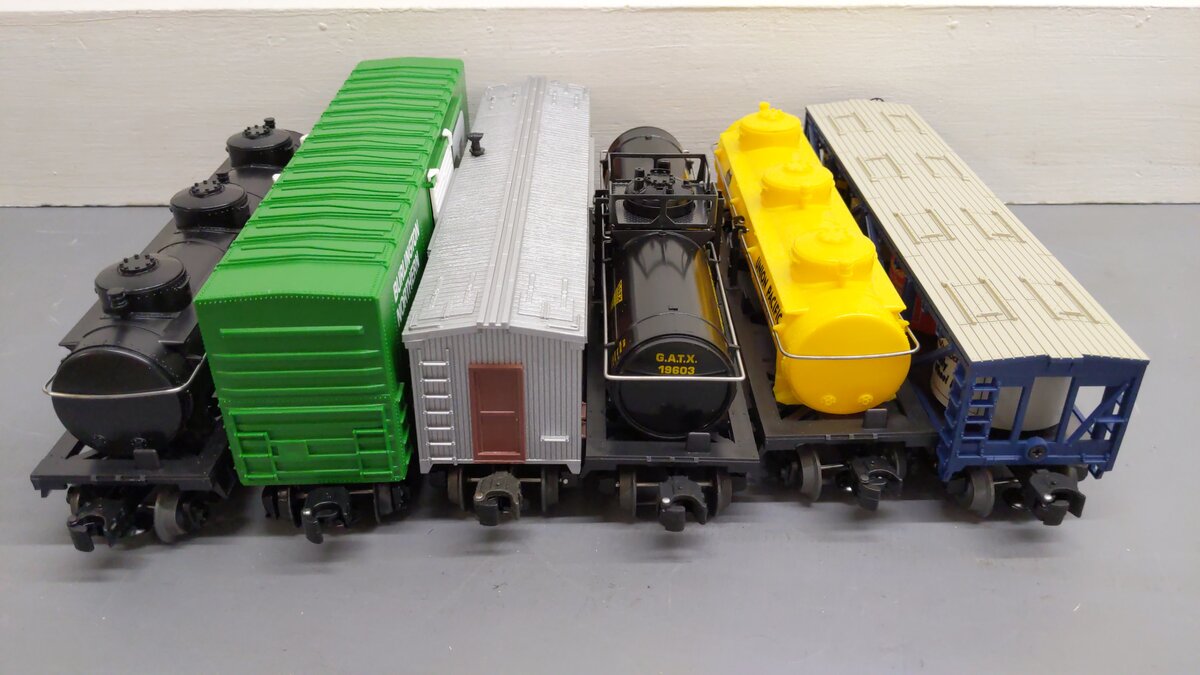 Lionel O Gauge Assorted Freight Cars 5760, 9628, 16123, 19603, 16123, 52044 [6] EX/Box