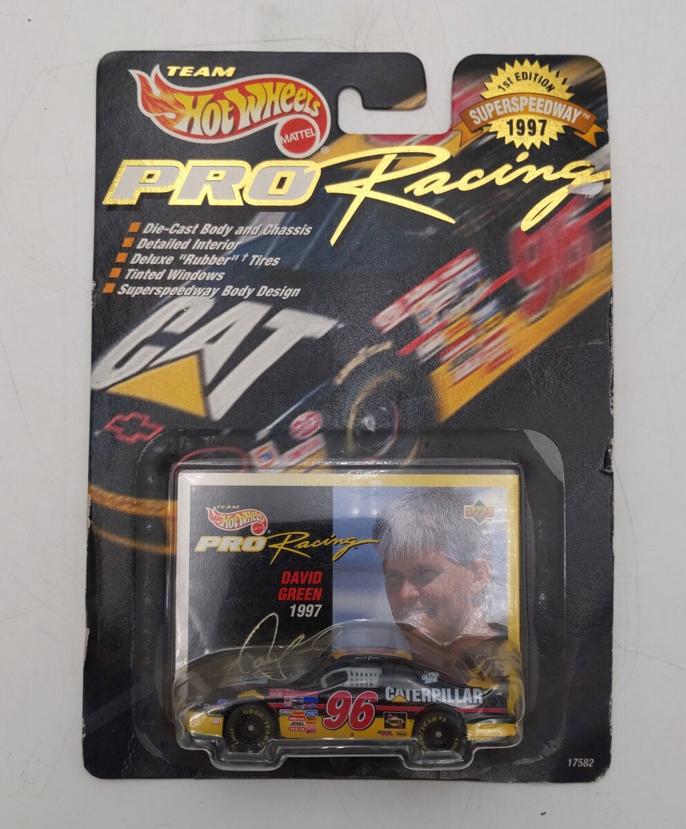 Hot Wheels 17582 1st Ed Superspeedway Pro Racing David Green Caterpillar 1997 MT/Box