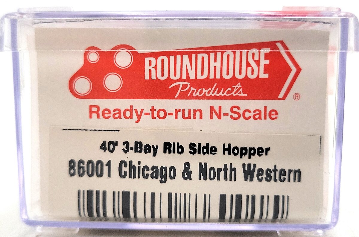 Roundhouse 86001 N-Scale Chicago & North Western 3-Bay Steel Open Hopper #135281 NIB