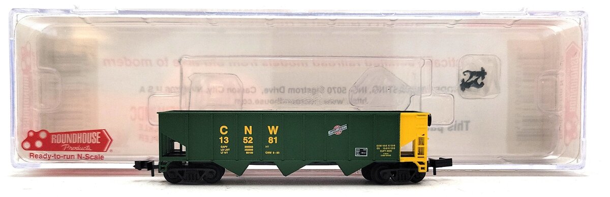 Roundhouse 86001 N-Scale Chicago & North Western 3-Bay Steel Open Hopper #135281 NIB