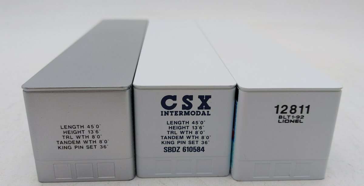Lionel 6-12826 O CSX/Alka-Seltzer/New York Central Intermodal 3-Container Pack LN/Box