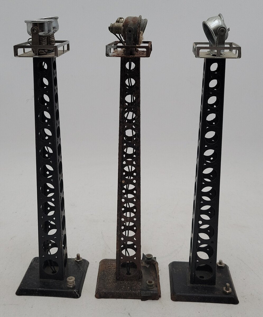 Marx 416A Vintage O Metal Dual Floodlight Towers (3)