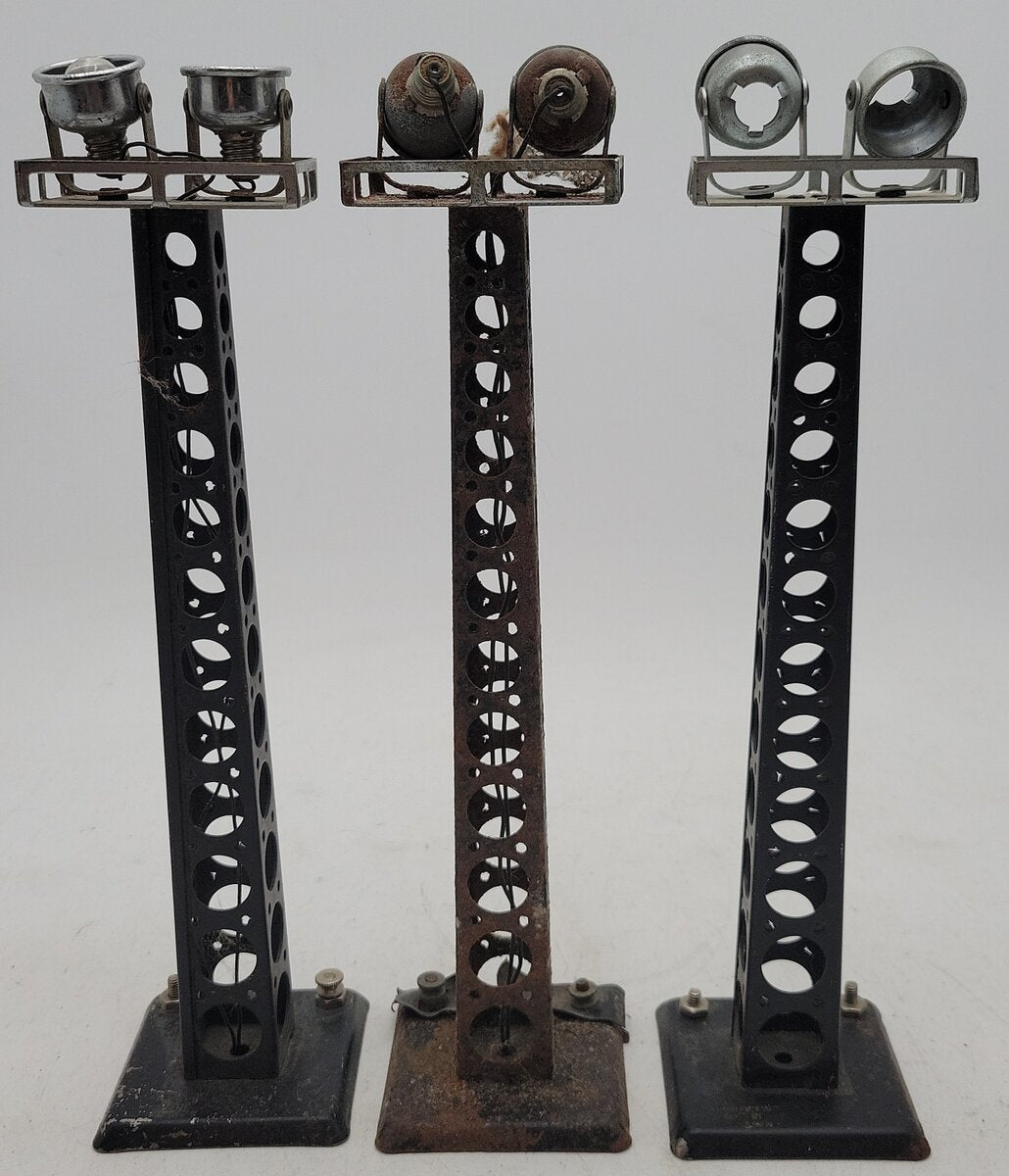 Marx 416A Vintage O Metal Dual Floodlight Towers (3)