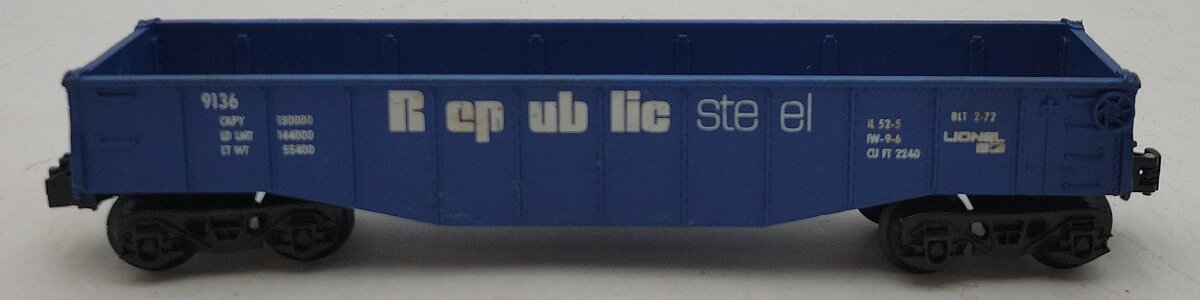 Lionel 6-9136 O Gauge Republic Steel Gondola #9136 EX